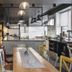 Kantar Hotel in Yerevan interior with communal dining table and modern kitchen