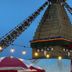 Boudha Stupa View Guest House in Kathmandu with view of Boudhanath Stupa and prayer flags
