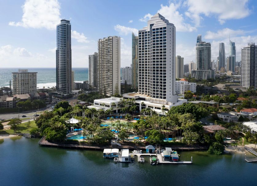 JW Marriott Gold Coast Resort & Spa in Surfers Paradise with lagoon pool, marina and ocean skyline views