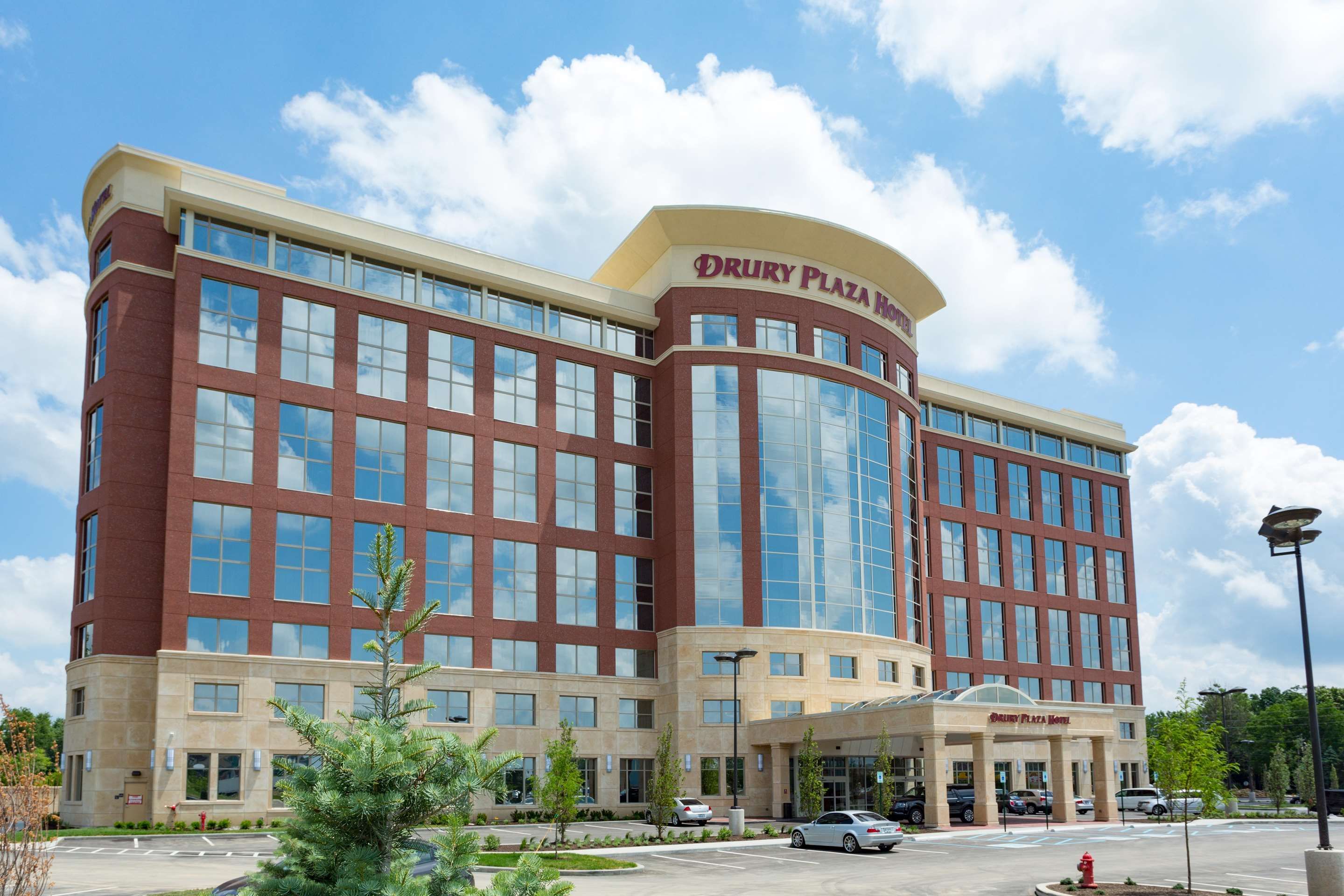 Drury Plaza Hotel Indianapolis Carmel exterior with modern glass facade and entrance in Indianapolis