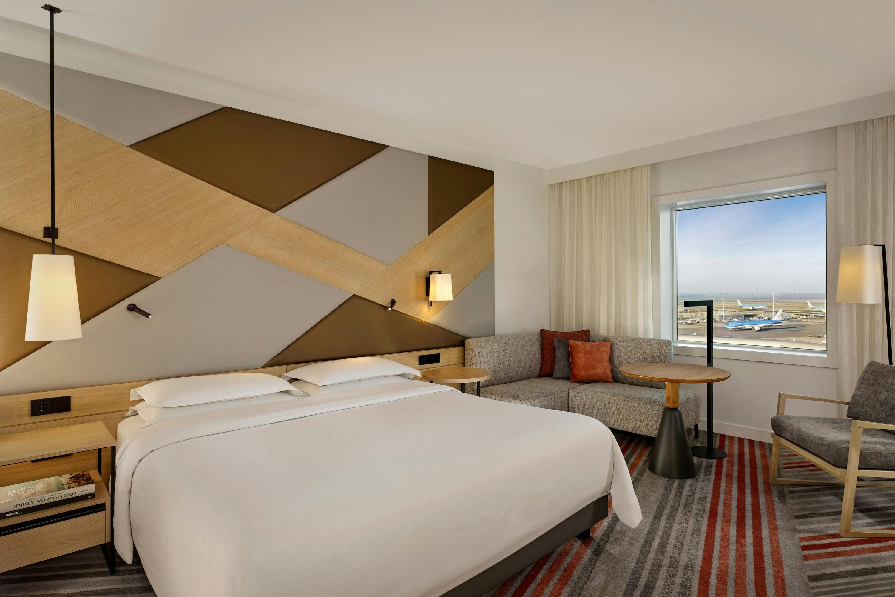 Sheraton Amsterdam Airport Hotel and Conference Center room with runway view at Schiphol