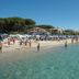 Beachfront view near Hotel Mistral in Campo nell'Elba with clear turquoise water and beachgoers