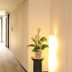 Shirakabako View Hotel Tateshina hallway with potted flowers and bright natural light at the end
