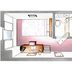 Hotel Shin-ei Toyota floor plan with room layout, bed, desk, bathroom, and windows