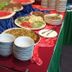 Breakfast buffet at Hotel Seri Malaysia Mersing with fruit, salad, and stacked plates
