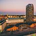 Solo Sokos Hotel Torni Tampere skyline view at sunset with surrounding city buildings