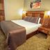 Adana Garden Business Hotel in Adana guest room with double bed and wood-paneled headboard