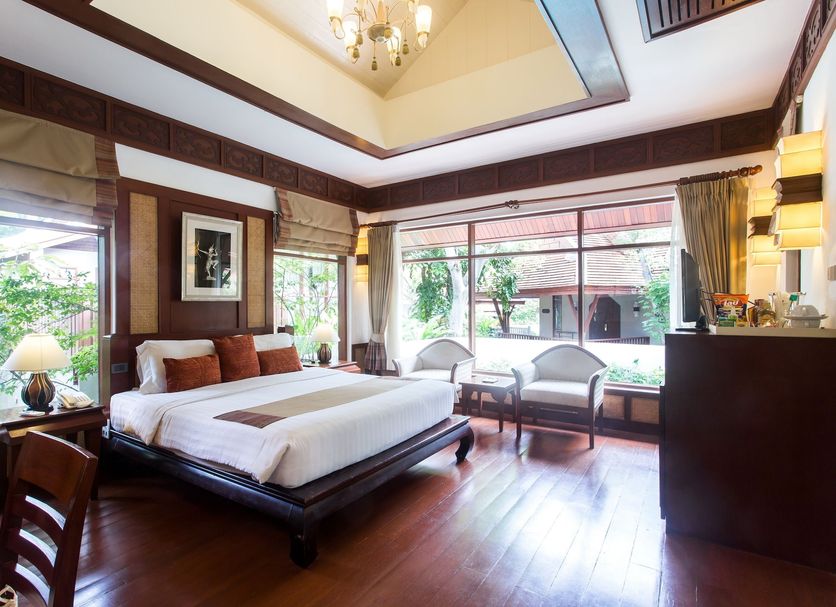 Samui Buri Beach Resort in Ko Samui guest room with large windows and garden view