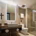 Home Inn Plus Guilin Railway Station Xiangbishan Park bathroom with vanity, toilet and glass shower