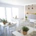 I Giardini della Castellana breakfast room in Marina di Ragusa with white tables and buffet counter