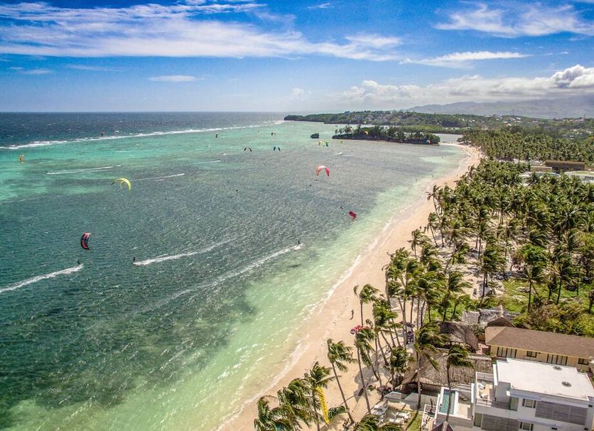 Levantin Boracay in Boracay with sweeping ocean and beach view, palm trees, and kitesurfers