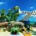 Golden Coast Hotel & Bungalows in Marathon with colorful water slides and a kids' splash park