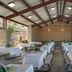Westgate Branson Lakes Resort in Hollister: covered outdoor event space with dining tables and lake view