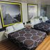 Super 8 by Wyndham Kenedy room with three double beds, framed mountain art, and window light