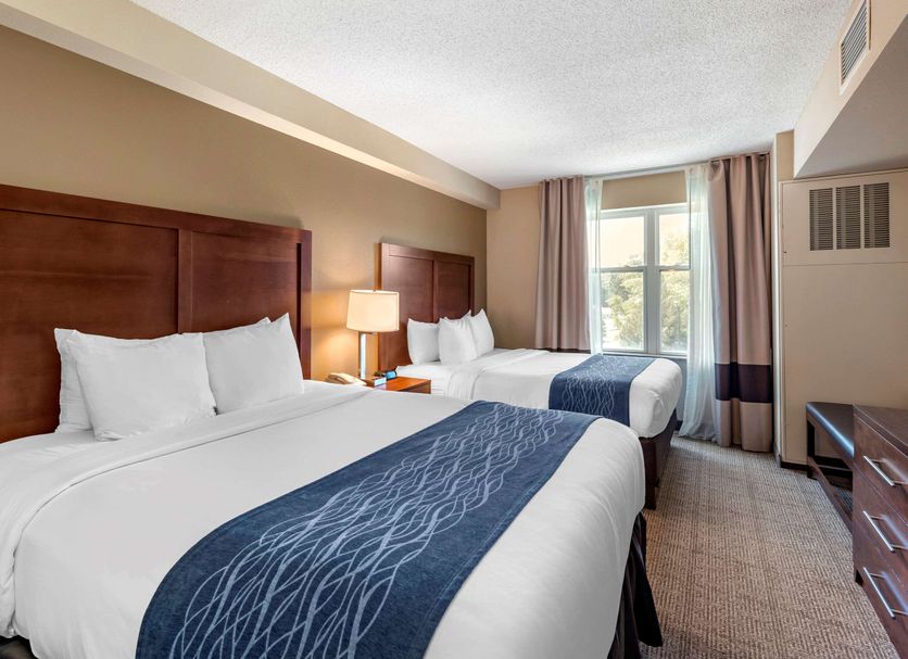 Comfort Inn & Suites Virginia Beach - Norfolk Airport guest room with two beds and window view