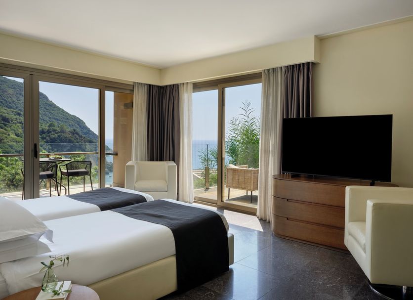 Atlantica Grand Mediterraneo Resort - Adults Only room with balcony and sea view in Kompitsi