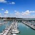 ibis Granville Port de Plaisance overlooking Granville marina with rows of moored sailboats