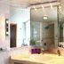 Hotel zum Schiffchen in Wolfhagen bathroom vanity with large mirror and glass shower