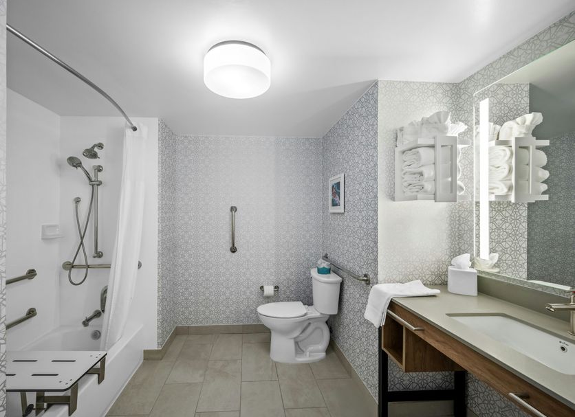 Hampton Inn & Suites Ft. Lauderdale West-Sawgrass/Tamarac Tamarac bathroom with walk-in shower, toilet and vanity