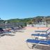Hotel Mistral in Campo nell'Elba rooftop terrace with blue loungers and sea views