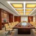 Power Valley International Hotel in Baoding meeting room with long conference table and yellow chairs