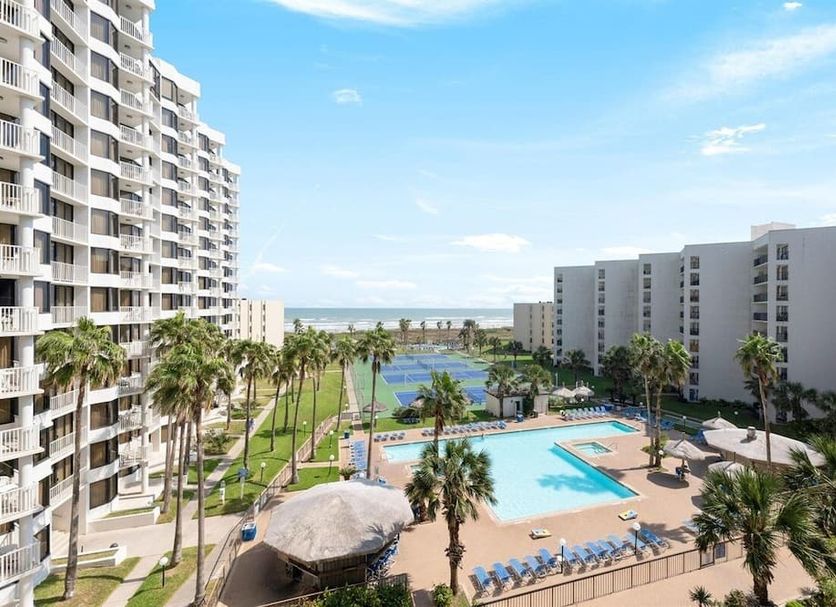 Royale Beach and Tennis Club in South Padre Island with pool, tennis courts and ocean view