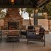 Four Points by Sheraton Los Angeles Westside patio with seating and stone fireplace in Culver City
