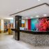 Blu Hotel by Tamaca in Santa Marta lobby with colorful front desk and mosaic counter