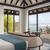 Anantara Veli Maldives Resort bedroom with ocean-view terrace and direct beach access in Veligandu Huraa
