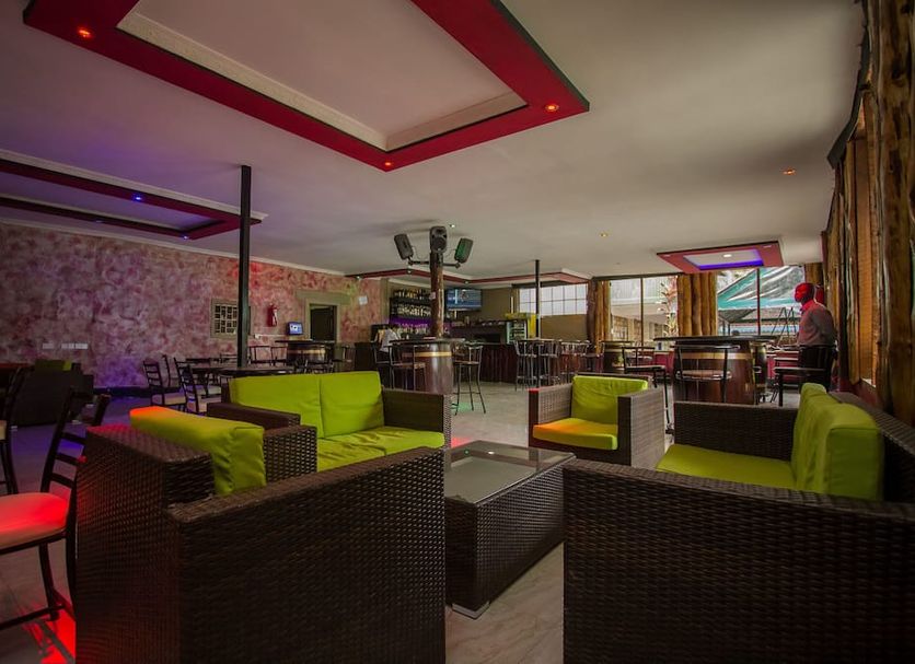 Balis Best Bar and Resort Nairobi lounge with colorful seating and bar area