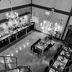 Hotel Amical Wuppertal dining room with chandeliers, buffet counter, and set tables