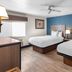Baymont by Wyndham Arlington At Six Flags Dr guest room with two double beds and blue accent wall