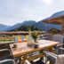 Hotel Panorama in Finkenberg terrace dining table with mountain and valley views
