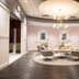 Radisson Plaza Hotel at Kalamazoo Center lobby lounge with curved ceiling and seating area
