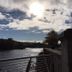 Rosebank Guest House in Perth with river views, cloudy sky, and a tower silhouette