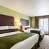 Cobblestone Hotel & Suites - McCook guest room with two beds, desk and window view
