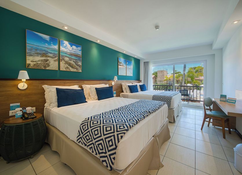 Salinas de Maceio Beach Resort room in Maceió with twin beds and balcony ocean view