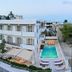 Erato Hotel in Agia Marina with an outdoor pool and sea view from the property