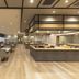 Dormy Inn Kawasaki Natural Hot Spring restaurant with buffet counters and modern dining tables in Kawasaki