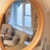 The Brudenell Aldeburgh in Ipswich: coastal window seat with lounge chairs and sea view