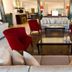 Eurotel Altura lobby seating area with red chairs, sofas, and mirrored decor in Castro Marim