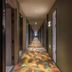 Orange Hotel Beijing Japan Medical University corridor with colorful patterned carpet in Beijing