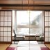 Yamadaya Hotel in Fujikawaguchiko with tatami room seating and mountain view through shoji windows