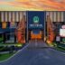 Griya Persada Convention Hotel & Resort Kaliurang entrance in Pakem at sunset with landscaped driveway
