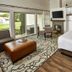 Grand Geneva Resort & Spa in Lake Geneva: studio room with bed, fireplace, kitchenette and patio doors