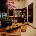 CC Beach Front Hotel Playa Hermosa lobby with orchid centerpiece and fruit display