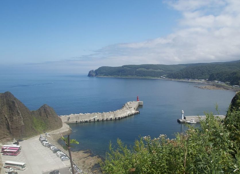 Hotel Kifu Club Shiretoko in Shari with sweeping bay view, breakwater, and rocky coastline