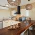 Bel Azur Beach Residence With Lov kitchen with breakfast bar and woven pendant lights, Trou Aux Biches