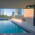 Holiday Inn Express Vancouver-Metrotown pool deck in Burnaby with city skyline view