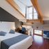 Zenit El Coloquio Valladolid attic guest room with double bed, skylight, and seating area